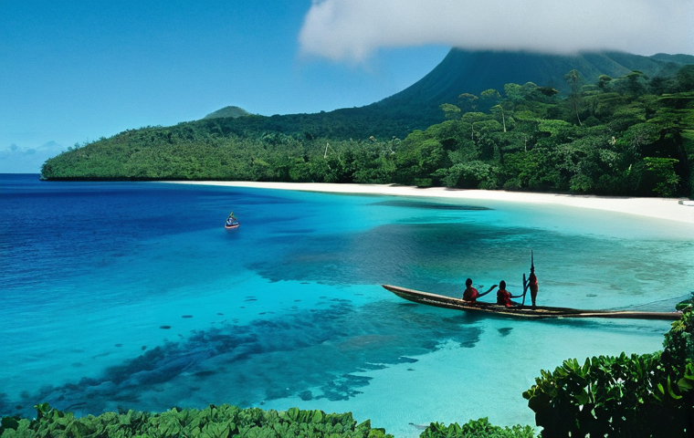 바누아투 원주민의 생활 방식 - **Kava Ceremony at the Nakamal**: A serene and authentic image portraying a traditional "Nakamal" ga...