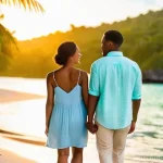 바누아투의 리조트 비교 - **Prompt:** A serene and luxurious scene at a secluded beach resort in Vanuatu, reminiscent of Erata...