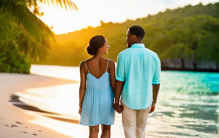 바누아투의 리조트 비교 - **Prompt:** A serene and luxurious scene at a secluded beach resort in Vanuatu, reminiscent of Erata...