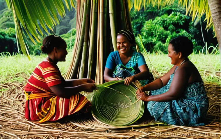 바누아투의 공예품과 기념품 - **Prompt:** A serene, elderly Ni-Vanuatu master artisan, with weathered hands, meticulously carves a...